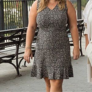 Black and white Print Sleeveless Dress